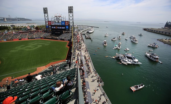 From the upper deck at At&T Park overlooking McCovey Cove during the Giants home opener, Thursday April 7, 2016. (Kent Porter / Press Democrat) 2016