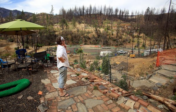 Slowly, Jacqueline Bartlett's home in Anderson Springs is being rebuilt, Monday Aug. 29, 2016. Nearly to the end of Anderson Springs Road, tucked in to a hillside, the Valley fire burned nearly every home in the community, including the Bartlett home. (Kent Porter / The Press Democrat) 2016