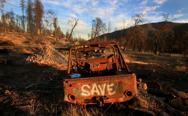 Beside the charred landscape and scorched trees, few remnants remain of the Valley fire, Tuesday Aug. 30, 2016 in Cobb. (Kent Porter / The Press Democrat) 2016